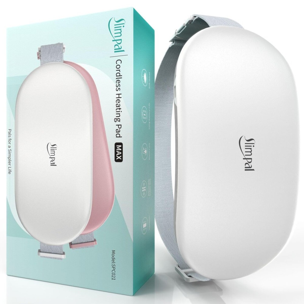 Slimpal Heating Pad for Period Cramps, Plus-Sized Portable Electric Heating Pad, Menstrual Cordless Heat Belt Back, Belly, Waist Pain Relief, Long-Lasting Battery, Gift for Her Girl Women, Light Pink