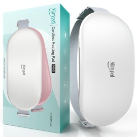 Slimpal Heating Pad for Period Cramps, Plus-Sized Portable Electric Heating Pad, Menstrual Cordless Heat Belt Back, Belly, Waist Pain Relief, Long-Lasting Battery, Gift for Her Girl Women, Light Pink