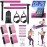 ALongSong Pilates Bar Kit with Resistance Bands, Portable Home Workout Equipment with Timer for Full Body Exercise Fitness Equipment Yoga Pilates Bar Kit for Men Women