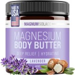 Magnum Solace Magnesium Body Butter - Nighttime Magnesium Cream - Lightly Scented (Lavender)