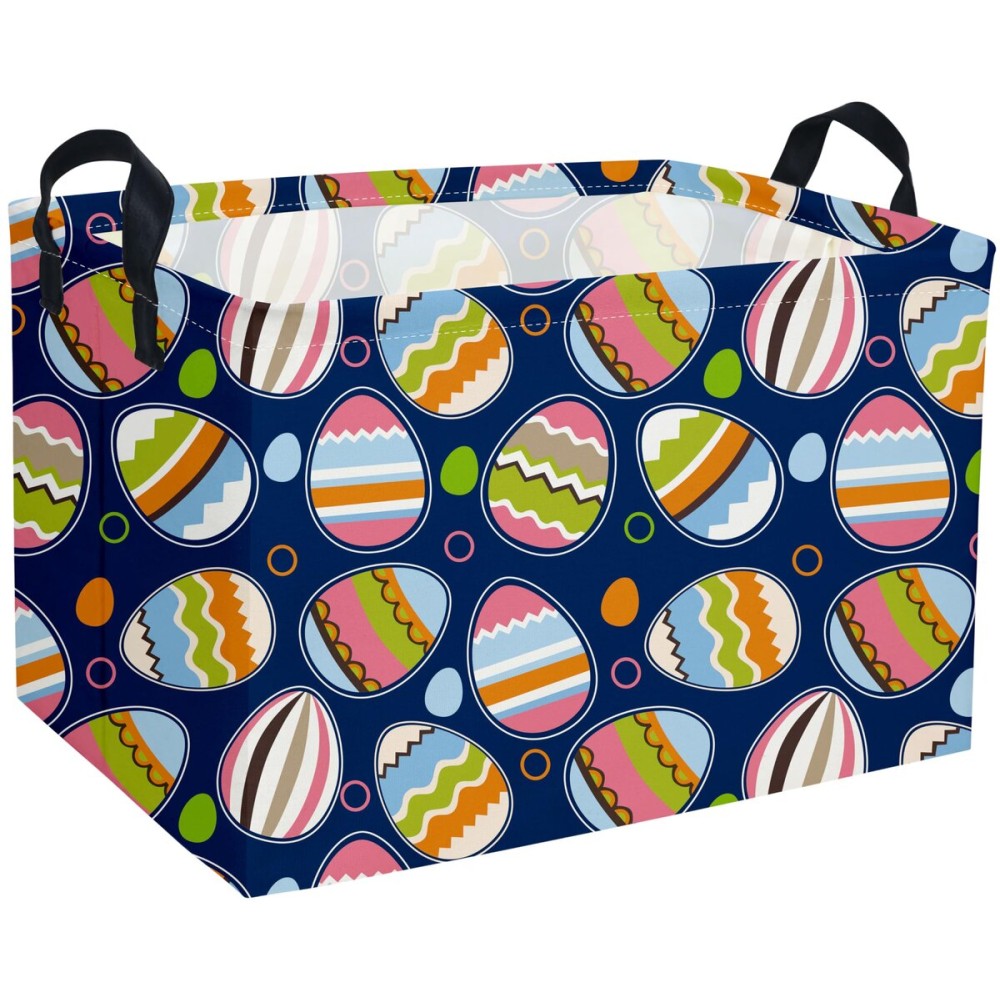 Essme Rectangular Easter Baskets,Bule Bins with Handles for Easter Decor,Shelf Basket,Toy Organizer,Easter Gift.Bule Easter