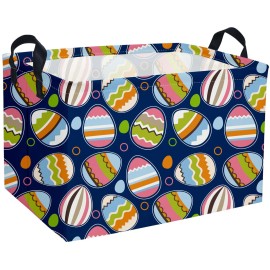 Essme Rectangular Easter Baskets,Bule Bins with Handles for Easter Decor,Shelf Basket,Toy Organizer,Easter Gift.Bule Easter