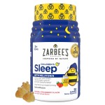 Zarbee\'s Kids Melatonin Gummies with 1mg Melatonin, Kids Sleep Gummy Works with Natural Sleep Cycles to Promote Peaceful Sleep, Drug-Free, Non-Habit-Forming, Natural Strawberry, 90 ct