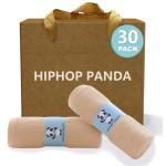 HIPHOP PANDA Baby Washcloths, Rayon Made from Bamboo - 2 Layer Ultra Soft Absorbent Newborn Bath Face Towel - Reusable Baby Wipes for Delicate Skin - Brown, 30 Pack
