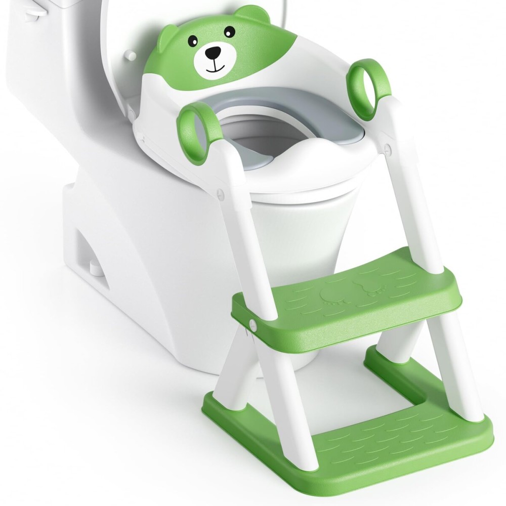 Rabb 1st Potty Training Seat, Upgrade Toddler Toilet Seat for Kids Boys Girls, 2 in 1 Potty Training Toilet for Kids, Splash Guard Anti-Slip Pad Step StoolUpgraded Cushion