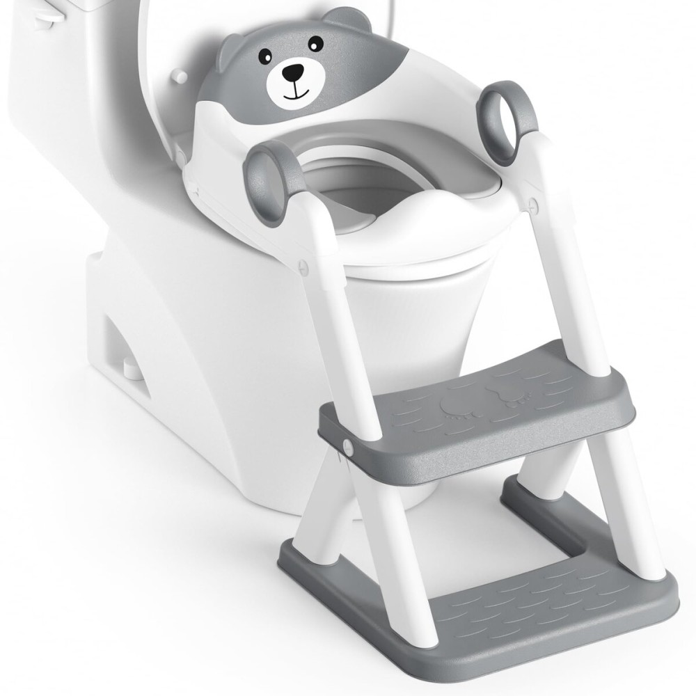 Rabb 1st Potty Training Seat, Upgrade Toddler Toilet Seat for Kids Boys Girls, 2 in 1 Potty Training Toilet for Kids, Splash Guard Anti-Slip Pad Step StoolUpgraded Cushion