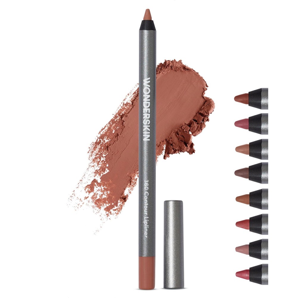 Wonderskin Lipliner Pencil - 360 Contour Lipliner, Long Lasting, Sharpenable, Waterproof and Transfer-Proof Brown Lip Liner Pencil (Saddle)