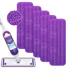 Yicotira Reusable Power Mop Refill Pads Compatible with Swiffer PowerMop Mop - Power Mop Pads Refill - Washable Microfiber Pads for Multi-Surface Floor Cleaning, 5 Pack