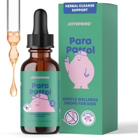 JoySpring ParaPatrol Kids Herbal Blend - Alcohol-Free Liquid Supplement with Black Walnut and Wormwood Extract | Supports Digestive Health | Natural Raspberry Flavor - 30 Servings