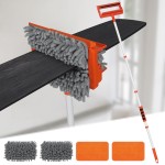 Qaestfy Ceiling Fan Cleaner Duster with 62.5 Extendable Long Handle Ceiling Fan Blade Cleaning Tool, Reusable Chenille & Microfiber Mop Head for Dusting Ceiling Fan Baseboard Wall Floor