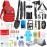 Emergency Survival Kit, 151 Pcs Survival Gear First Aid Kit, Outdoor Trauma Bag with Tactical Flashlight Knife Pliers Pen Blanket Bracelets Compass for Camping Earthquake or Adventures (Red)