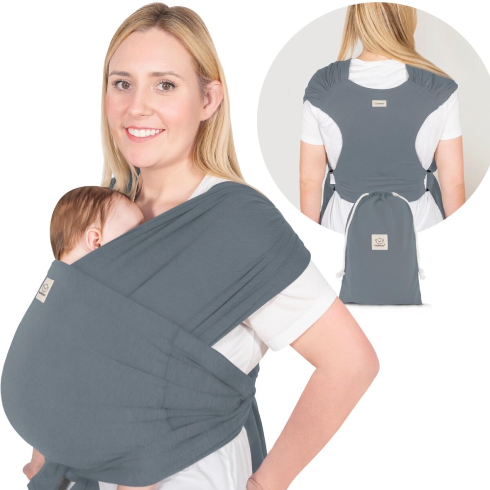 KeaBabies Baby Wrap Carrier Ring Sling - Easy to Wear, Adjustable D-Lite Baby Carrier Newborn to Toddler, Infant Carrying Shirt, Hands Free Bonding, Breathable Fabric Wearing Wrap (Midnight Gray)