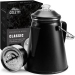 COLETTI Classic Percolator Coffee Pot - The Most Nostalgic Camping Coffee Pot, Now Modernized [Matte Gray Enamel, 12 Cup]