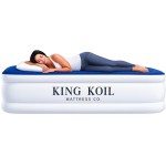 King Koil Luxury Full-Size Air Mattress with Built-In High-Speed Pump & Built-In Pillow Top, 20 Inflatable Double High Airbed for Home, Camping & Guest Comfort, Waterproof & Portable, 1-Year Warranty