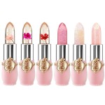 BestLand 6 Pcs/Set Flower Jelly Lipstick Set Temperature Change Moisturizer Long Lasting Nutritious Shimmer Lip Balm Magic Color Change Lip Gloss (Color Changing Lipstick Set B)