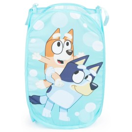 Jay Franco Bluey & Bingo Pop Up Hamper - Mesh Laundry Basket/Bag with Durable Handles - Storage for Clothes or Toys