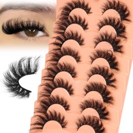 Mink Lashes Cat Eye Lashes Volume Fox Eye False Eyelashes Lashes Natural 6D D-Curly Volume Fake Eyelashes Soft Handmade Lashes that Look Like Extensions Lashes Pack