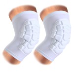 Knee Pads Compression Leg Sleeve Knee Sleeve for All Sports Wrestling Protector Gear, Youth & Adult Sizes, 1 Pair of Knee Paded(Short Sleeve,White_XXL_2 Pack)