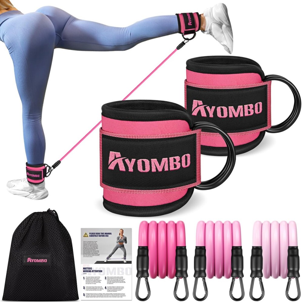 Ayombo Ankle Resistance Bands, Workout Equipment for Women, Ankle Resistance Bands with Cuffs, Leg and Glute Exercise Equipment, Enhance Your Strength and Sculpt Your Lower Body