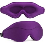 MOEASEii Sleep Mask - Total Blackout 3D Sleeping Mask, Super Lightweight & Silky Soft Eye Mask for Sleeping, Fully Adjustable Fit for Home, Office, Traveling, Meditation, Yoga, Purple