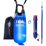 Membrane Solutions Gravity Water Filter 1 Gallon, NSF/ANSI 42&372&401 Certified, 0.1m Versatile Water Purifier Camping with Adjustable Tree Strap Storage Bag, Survival Gear for Emergency Preparedness