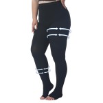 Plus Size 5XL Compression Pantyhose for Women Men, 15-20 mmHg Graduated Compression Tights, Opaque Toeless Compression Stockings Waist High Support Tights for Swelling, DVT,Pregnant, Teacher, Doctor