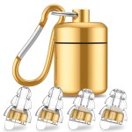 YomauiYee High Fidelity Concert Earplugs for Concerts Musicians, Music Festivals, Earplugs for noise reduction, 24db 2 Pairs (Gold)