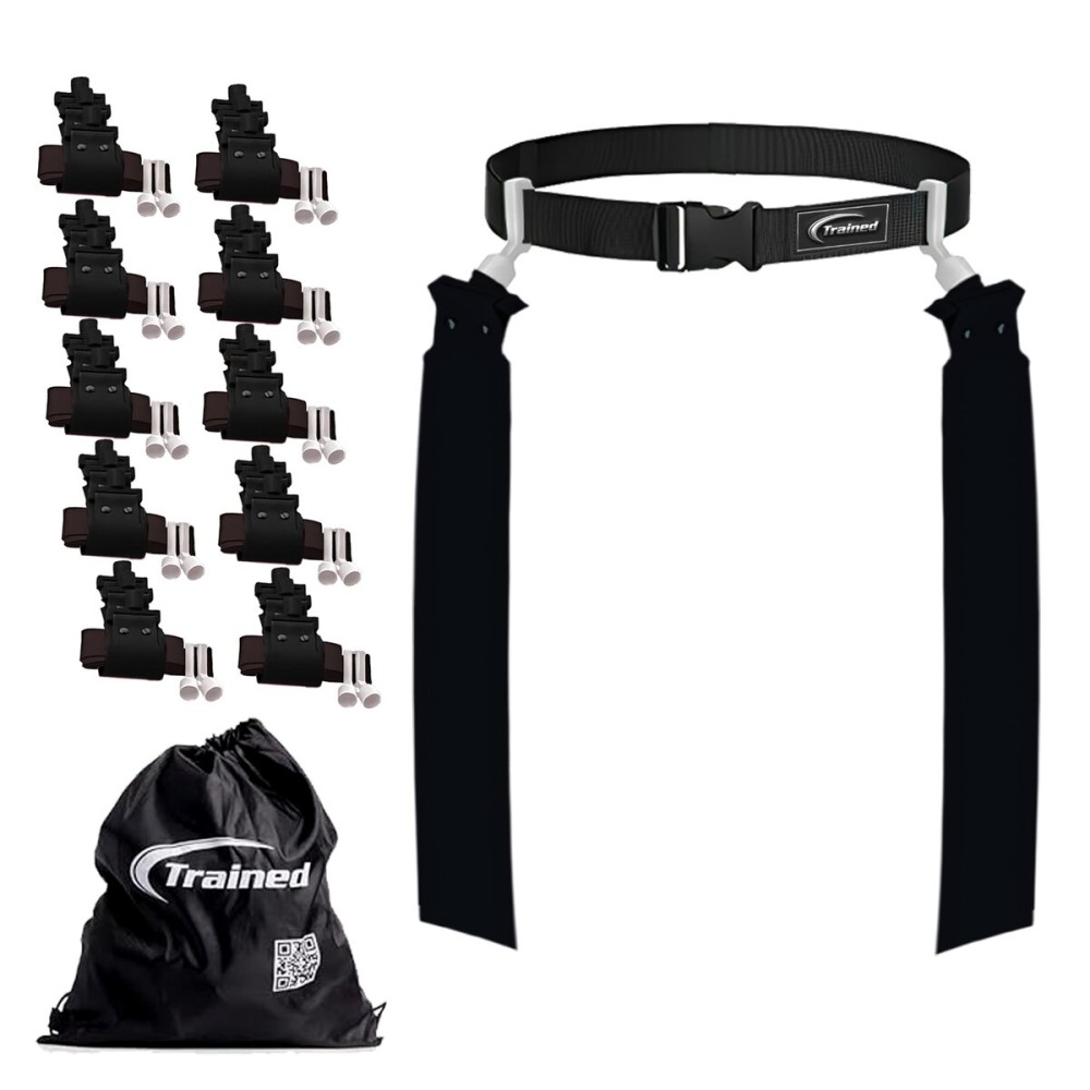 Trained 10 Man Flag Football Belt Pop Set (BLACK)