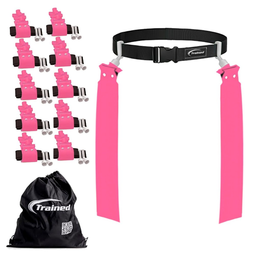 Trained 10 Man Flag Football Belt Pop Set (PINK)