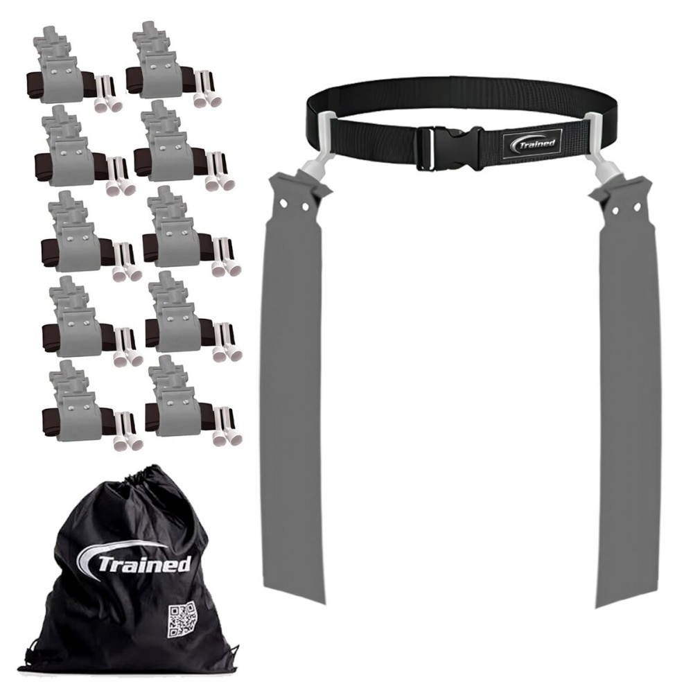 Trained 10 Man Flag Football Belt Pop Set (GREY)