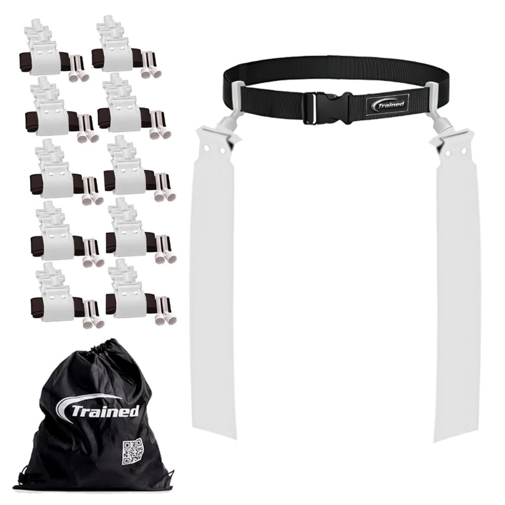Trained 10 Man Flag Football Belt Pop Set (WHITE)
