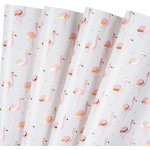 WRAPAHOLIC Pink Flamingo Wrapping Paper Sheet - 12 Sheets Foil Flamingo Design Folded Flat for Girls Birthday, Baby Showers - 19.7 Inch X 30 Inch Per Sheet
