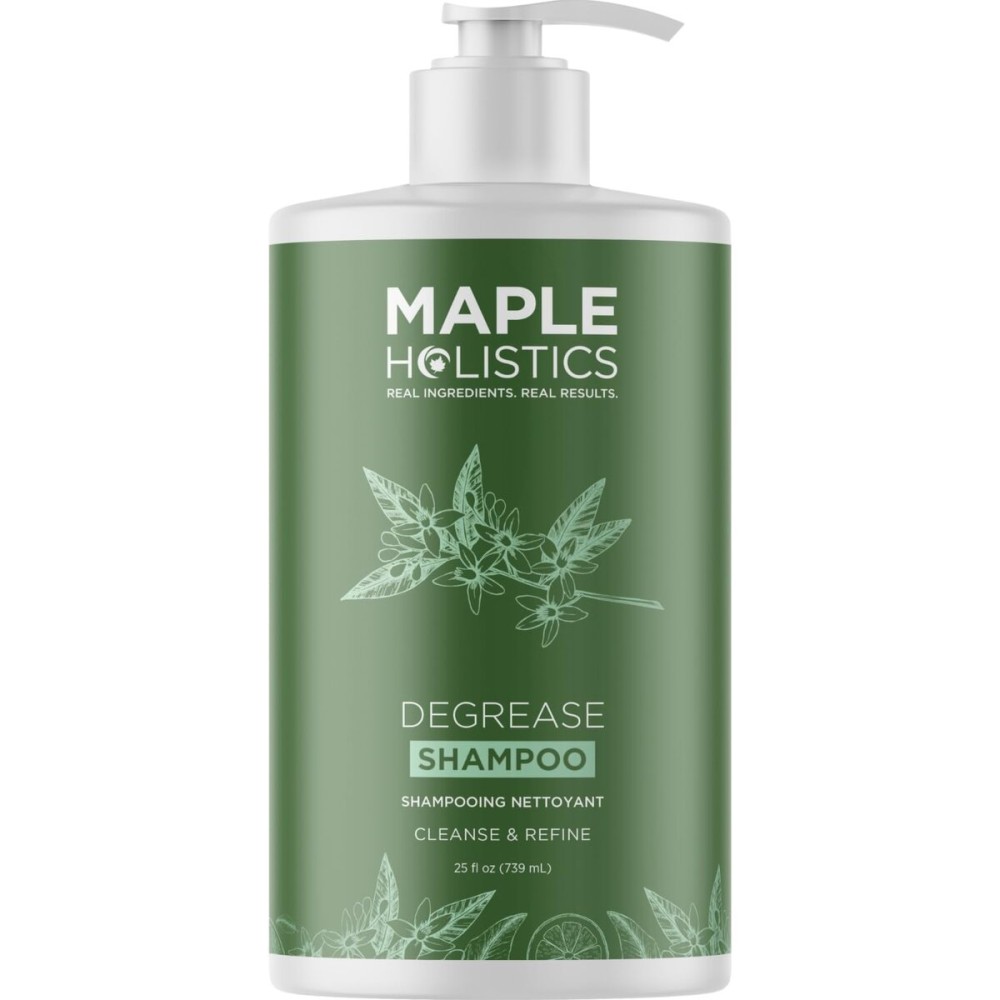 Maple Holistics Clarifying Shampoo for Oily Hair and Scalp - Deep Cleansing Shampoo Build Up Remover with Rosemary Oil - for Greasy Hair & Scalp - Vegan Color Safe Sulfate & Paraben Free (25 Fl Oz)
