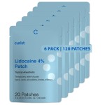 Curist Lidocaine 4% Patches Topical Pain Relief - 120 Patches - Great for Back Relief, Neck Relief, Sore Muscle Relief (120 Fabric Patches - 6 Packs of 20 Patches Each - 4% Lidocaine Patches)