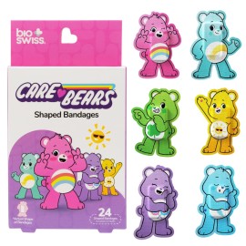 BioSwiss Care Bears Bandages, Unlock The Magic Care Bear Shaped Self Adhesive Bandage Set, Latex Free, Sterile Wound Care, 24 Count