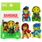 BioSwiss Bandages, Super Healers Superhero Shaped Self Adhesive Bandage Set, Latex Free, Sterile Wound Care, 24 Count