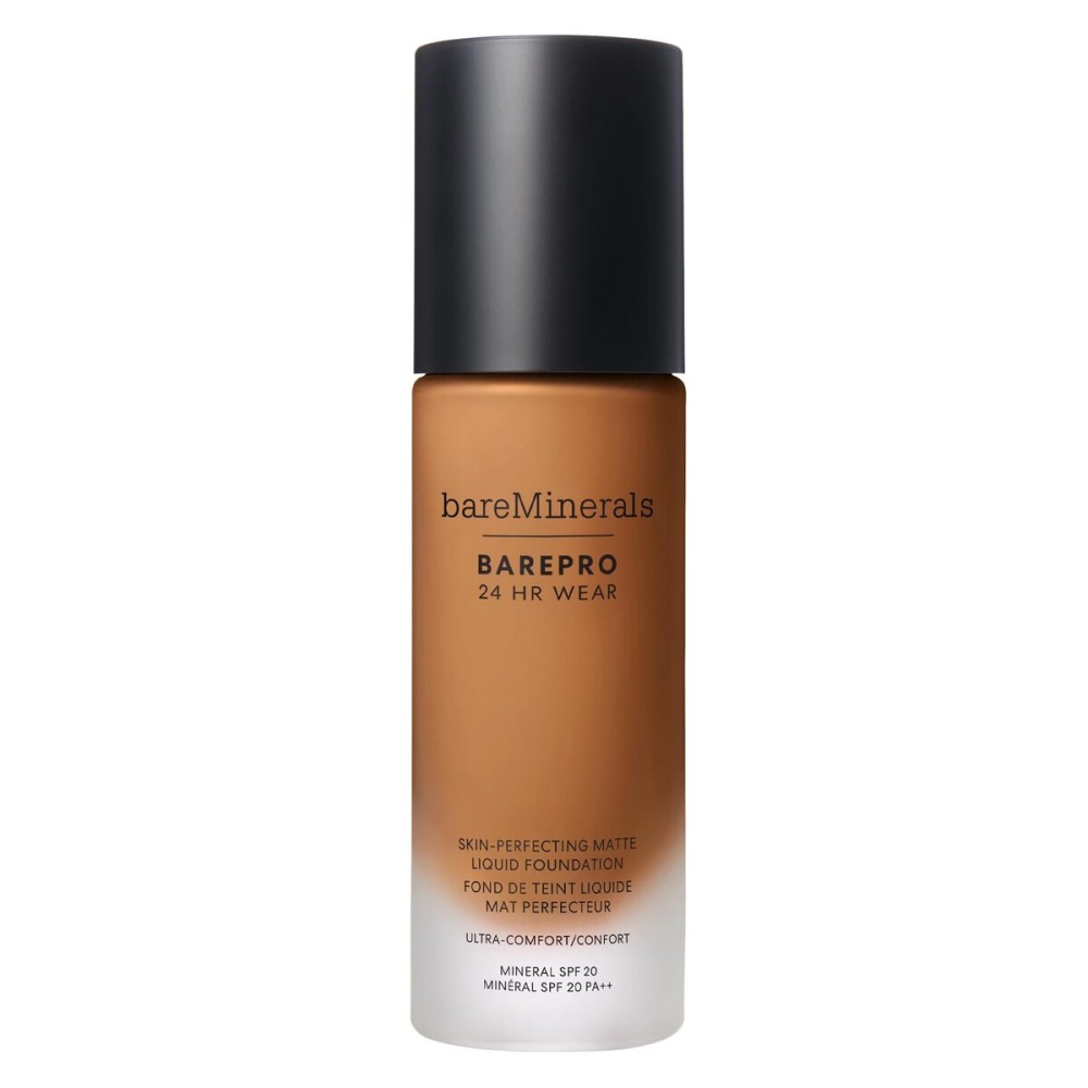 bareminerals Barepro 24HR Wear Matte Liquid Foundation Mineral SPF 20, Full Coverage Foundation Makeup for Mature Skin, Oil-Free, Vegan