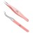 Surgical Tweezers for Ingrown Hair - Precision Sharp Needle Nose Pointed Tweezers for Splinters, Ticks & Glass Removal - Best for Eyebrow Hair, Facial Hair Removal (Light Pink)