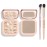 KYDA Baked Highlighter Contour Palette, Champagne Face Illuminator & Natural Matte Contour, Lasting Glow Face Sculpting Contouring Makeup, Buildable Shimmer Color, Sun Glow & Taupe