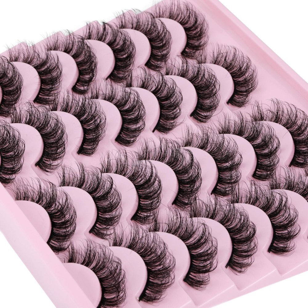 TNFVLONEINS False Eyelashes Wispy Mink Lashes Natural Look Fake Eyelashes 16mm Natural Lashes That Look Like Extensions Lashes Pack
