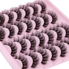 TNFVLONEINS False Eyelashes Wispy Mink Lashes Natural Look Fake Eyelashes 16mm Natural Lashes That Look Like Extensions Lashes Pack