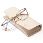 Madison Avenue Blue Light Blocking Glasses Anti Eyestrain UV Glare Blue Light Glasses for Women with Case, TV Phone Computer Gaming Eyeglasses (Coffee Brown)