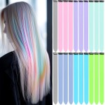 LADYAMZ Colored Hair Extensions 20 PCS, 22 In Dream Rainbow Clip in Hair Extensions Party Highlights, Colorful Synthetic Hairpieces for Girls Women Kids Christmas New Year Party Gift(Light-Colored)
