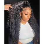 BEEOS SKINLIKE Real HD Lace Frontal Wigs, 13x4 Full Frontal Curly 250% Density Pre-Plucked Bleached Knots Invisible HD Lace Wig Natural Color Human Hair Wig 20 Inch