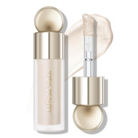 KYDA Liquid Highlighter, Natural Shimmer Tinted, Lasting Glossy Finish, Silky Creamy Lightweight Cover, Radiant Glow Face Enhancing Makeup, Body Liquid Illuminator-Champagne