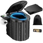 Portable Toilet, Upgraded 15\'\' toilet With Removable Paper Holder, Camping Toilet With A Load Capacity Of 450 Lbs, Portable Potty for Camping, Hiking, Road Trip, Car, RV, Tent, Beach, Truck Drivers