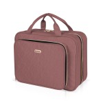 BALULHG Travel Hanging Toiletry Bag for Women, 12\'\' x 4.3\'\' x 9\'\' Makeup Bag Cosmetic Organizer Waterproof with Hanging Hook Multiple Pockets for Women Travel Essentials Rosewood