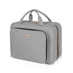 BALULHG Travel Hanging Toiletry Bag for Women, 12\'\' x 4.3\'\' x 9\'\' Makeup Bag Cosmetic Organizer Waterproof with Hanging Hook Multiple Pockets for Women Travel Essentials Grey