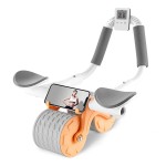 2026 New Ab Roller Wheel with Timer & Knee Mat,Automatic Rebound Abdominal Wheel with Elbow Support Ab Workout Equipment for Strengthening Core Muscles Abs Exercise Roller for Women Men (Orange)