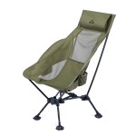 iClimb Ultralight Compact Camping Folding Beach Chair with Anti-Sinking Large Feet (Green - Triangular Frame High Back)
